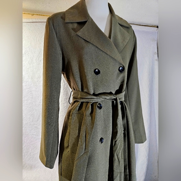 Molly Green Olive Green Trench Coat - Picture 6 of 16